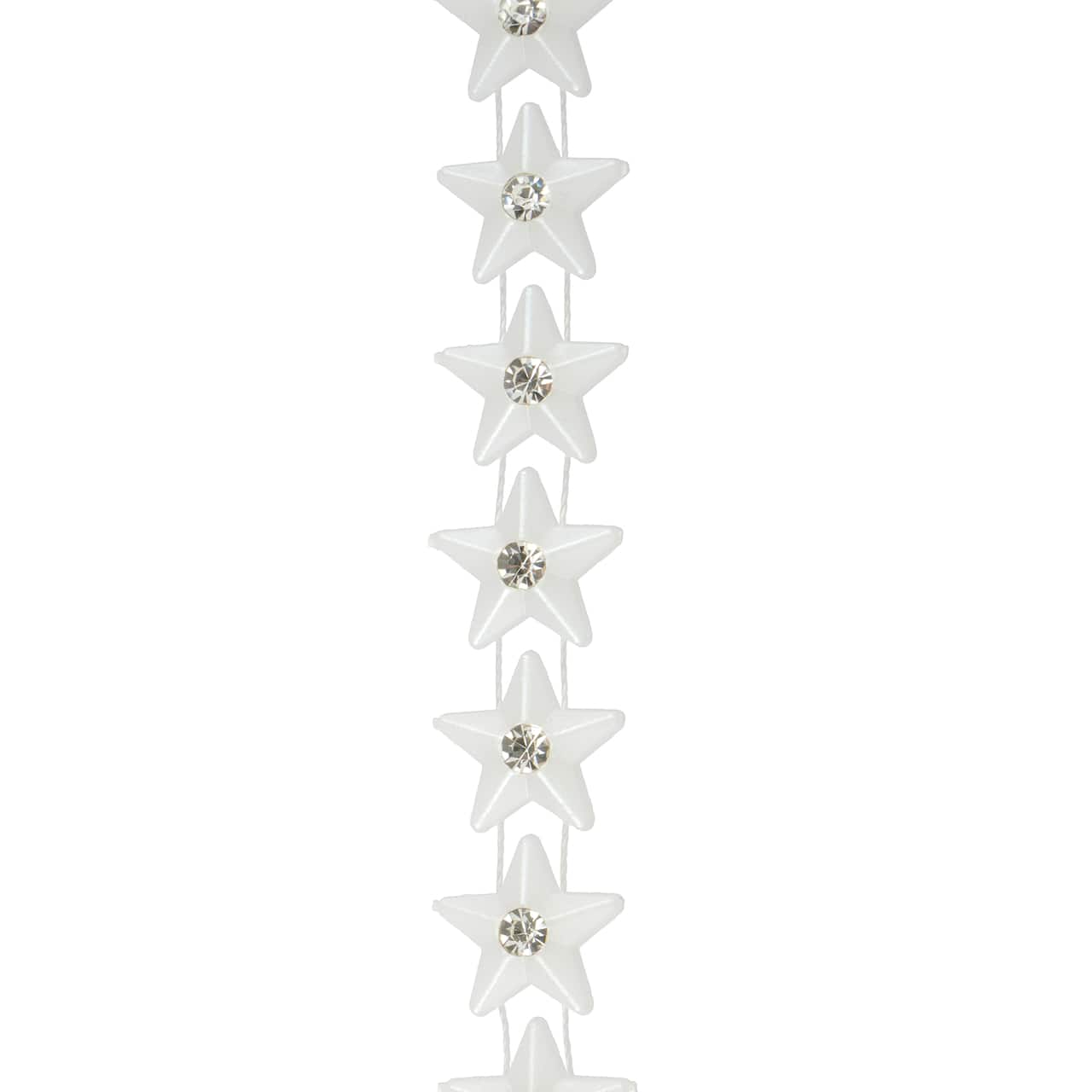 15mm White Plastic & Glass Pearl Star Bead Garland, 5yd. by Bead Landing™